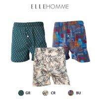 ELLE HOMME กางเกงขาสั้นบ็อกเซอร์ผ้ายืดพิมพ์ลาย มีให้เลือก 3 สี (KHX9903S)