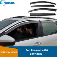 Weathershield สำหรับ Peugeot 4008 2017 2018 2019 2020 2021 2022 Se Window Ventvisor กันน้ำฝนดวงอาทิตย์ที่บังแดดคิ้วกระจกรถรถยนต์