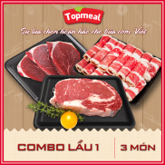 HCM - Combo lẩu 1 3 món Ba chỉ bò cuộn 500g, thăn vai bò 350g và đùi gọ bò