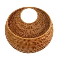 Wall Hanging Handmade Wicker Rattan Flower Basket Green Vine Pot Planter Hanging Vase Container Wall Plant for Garden