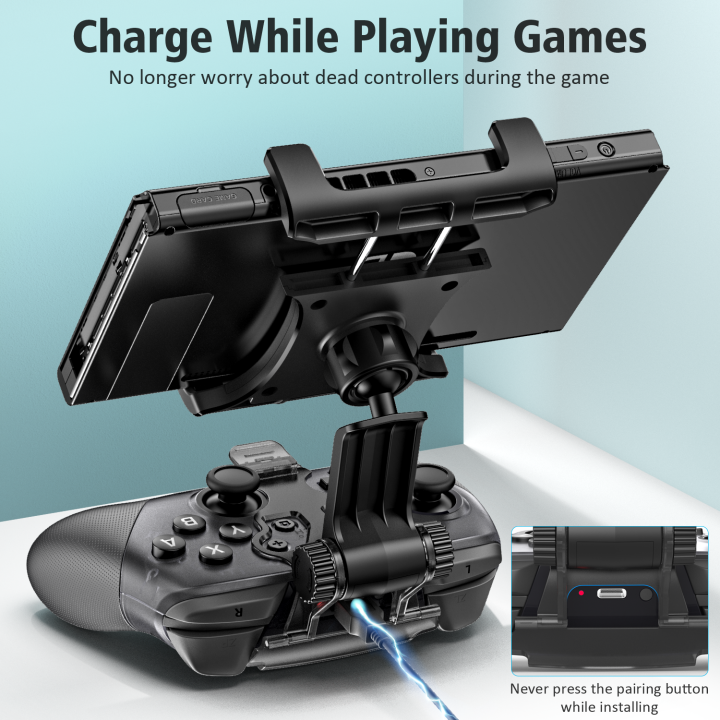 ใหม่-switch-pro-controller-mount-คลิปควบคุมสวิตช์ปรับได้เข้ากันได้กับ-nintendo-switch-oled-lite-switch-pro-controller-clip-clamp-holder-mount