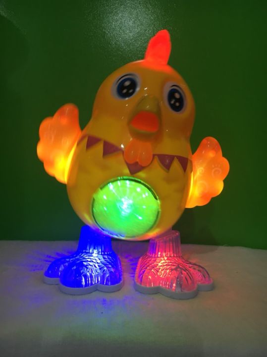 ตุ๊กตาไก่เต้นได้-chicken-dance-มีเสียงเพลง-มีไฟเปลี่ยนสีได้หลากสี-น่ารักสนุกสนาน-สีเหลือง
