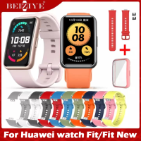 แถบซิลิโคนสำหรับนาฬิกา For Huawei Fit/Huawei Fit New นาฬิกาหน้าจอสร้อยข้อมือตัวป้องกันสายรัดข้อมือสำหรับ For Huawei watch Fit/Huaweiwatch Fit New สมาร์ทวอท์ชสายคล้อง