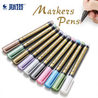 STA ปากกาสีเมทัลลิค Metallic Paint Pen หัวใหญ่ ด้ามดำ 2 mm ปากกาเขียนกระดาษดำ หมึกสะท้อนแสง