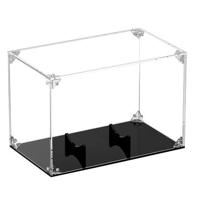 Football Display Case Acrylic Football Holder with Lid and Black Base Clear Football Boxes with Ball Holder