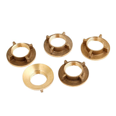 5 Pcs Gold Tone Brass 1/2"PT Threaded Household Water Tap Faucet Nuts