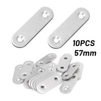 ™ 10 Pcs Corner Code Stainless Steel Heavy Duty Straight Flat Plate Bracket Connector Furniture 180 Degree Connector