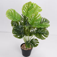 55cm Artificial Green Plant 18 Fork Turtle Back Leaf Bedroom Home Living Room Office Desktop Vase Flower Arrangement Fake Plant