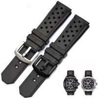 22mm Silicone Rubber Watch Strap Suitable for TAG Heuer F1 Series WAZ2113 Pin Buckle Waterproof and Breathable Mens Watchband