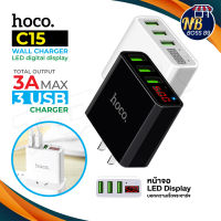 Hoco C15 Adapter 3 Port+LED display หัวชาร์จพร้อมหน้าจอบอกความเร็ว NBboss89