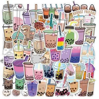 50PCS Cute Drink Anime Stickers Aesthetic Kawaii Laptop Guitar Luggage Fridge Phone Graffiti Sticker Decal Kid Classic Toys Stickers Labels