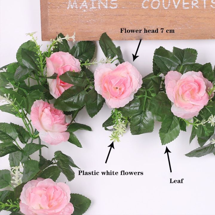 hotx-dt-33-flower-heads-batches-of-silk-roses-ivy-green-leaves-used-for-family-wedding-decoration-fake-leaves-diy-hanging-wreath-ar