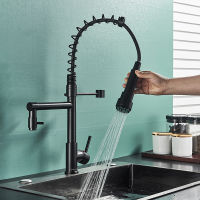 Senlesen Spring Kitchen Faucets Pull Down Kitchen Sink Faucet ss Deck Mounted Two Spouts Double Mode Hot Cold Mixer Tap Crane