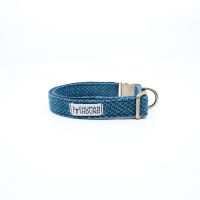 Collar dog X Indigo BLUE collar Human &amp; Hound: collar dog model fabric woven dyed indigo-blue-in Di nego