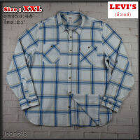 Levis®แท้ อกจริง 48 ไซส์ XXL เสื้อเชิ้ตผู้ชาย ลีวายส์ สีน้ำเงิน เสื้อแขนยาว