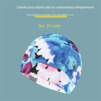 Long Hair Swimming Cap Double-layer Pleated Swimming Hat Free Size Bathing Caps Sport Swim Pool Flowers Printed Breathable Swim Caps