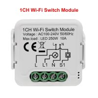 GIRIER โมดูลสวิตซ์  ไฟ Wifi อัจฉริยะ10A รีเลย์สมาร์ทโฮม1/2/3/4แก๊งค์รองรับการควบคุมแบบ2ทางทำงานร่วมกับ Alexa Google Home Alice