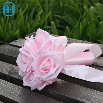 Holding Flowers Eternal Natural Rose Boho Wedding Bouquet with