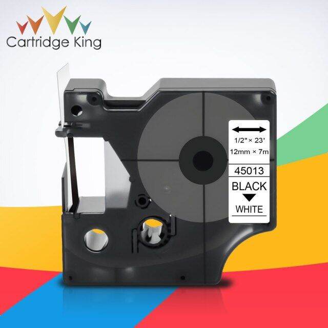 5PCS Compatible 45013 DYMO D1 Label Tape 12mm Black on White Compatible