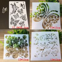 ℗☽ 4pcs Stencil Butterfly Painting Template DIY Scrapbooking Accessories Stencils For Decor Cake Stencil Reusable
