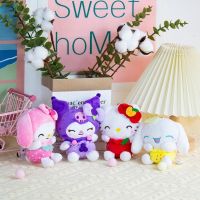 Sanrio Plush Pendant Kawaii Fruit Series Kuromi Melody Cinnamoroll Hello Kitty Cute Cartoon Doll Around Anime PP cotton for Girl