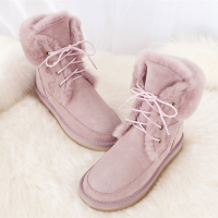 New Australia Boots Genuine Sheepskin Leather Snow Boots Women Wool Shoes Suede Sheep Fur Flat Anti-skid Warm Winter Shoes