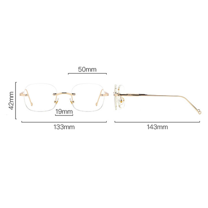 เกาหลี-anti-blue-light-square-แว่นตาสำหรับผู้หญิง-rimless-แว่นตา-blush-eyewear