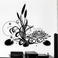 Large Lotus Floral Flower Reed Meditation Zen Wall Sticker Yoga Studio Living Room Mandala Wall Decal Bathroom Vinyl Home Decor