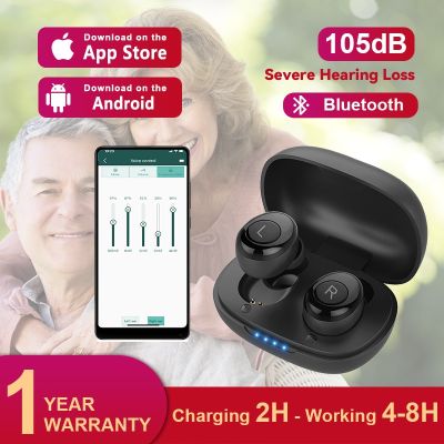 ZZOOI Rechargeable Hearing Aids CIC Hearing Aid with Bluetooth APP Control High Power Sound Amplifier For Deafness aparelho auditivo