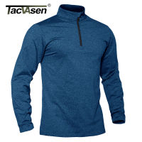 TACVASEN SpringFall Thermal Sports Sweater Mens 14 Zipper Tops Breathable Gym Running T Shirt Pullover Male Activewear