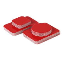 10pcs Acrylic Red Film PET Round/Rectangle Double-Sided Adhesive Tape Transparent Strong Patch Waterproof No Trace Durability Adhesives  Tape