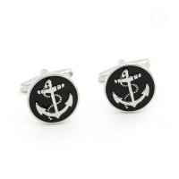 Men 39;s Vintage Anchor Cuff Links Copper Material Black Color