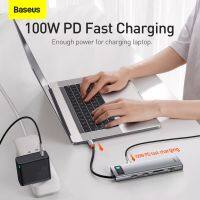 Baseus ยี่ห้อ USB C HUB VGA USB 3.0อะแดปเตอร์4568911 In 1 USB Type C HUB Dock สำหรับคอมพิวเตอร์ทุกเครื่อง