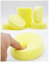 Round Auto Care Polish Sponge Cleaning Tools Car Body Glass Wash Sponge Washer Applicator Pads Car Wax Foam Sponges (Yellow)