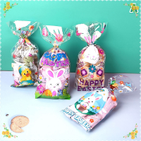 CHUN 50pcs easter Gift bags with Tie Wire Bunny ไข่พลาสติกบรรจุภัณฑ์ถุงขนม