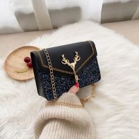 【Lanse store】Small Square Bag 2021 Fashion Shoulder Bags for Women Crossbody Daily Wild Chain Simple Leather Female Messenger  Phone Wallet