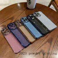 เคสโทรศัพท์ปีใหม่2023ฝาหลังผงส่องประกายสุดหรูสำหรับ IPhone 14 13 11 13 14 Pro Max เคสกรอบชุบโลหะสำหรับ IPhone XR Xs Max 7 8 Plus ปลอก XR Xs ปกสูงสุด