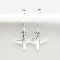 【YF】☾℡✇  New Aircraft Earrings Airliner for Female Gifts Souvenir Small Ear Hoops Hoop Earings