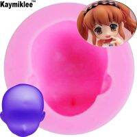 (Popular toys)  M629 3D ตุ๊กตาหัวซิลิโคนแม่พิมพ์เค้กช็อกโกแลตยิปซั่มเทียนสบู่ Candy Kitchen Bake 4.6x2cm