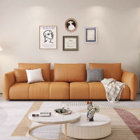 GAZZSI Leather Sofa Light Luxury Down Sofa Living Room Simple Modern Small Apartment Italian Minimalist Sofa