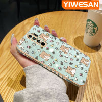 YIWESAN เคสสำหรับ XIaomi Redmi โน๊ต8 Pro,เคสการ์ตูนหมีน่ารักของแท้นิ่มเคลือบผิวดูหรูหราเคสมือถือซิลิโคนเคสกันกระแทกฝาหลังเต็มเคสกันกระแทกกล้อง