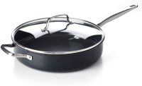 GreenPan Prime Midnight Healthy Ceramic Nonstick, กระทะผัด 5QT, กระทะผัดดำ 5QT ชุดกระทะ