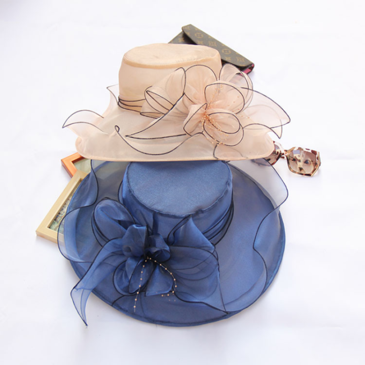 hot-organza-church-fascinators-hat-wedding-dress-tea-party-derby-hats-for-women-flower-bowknot-wide-brim-sun-hat