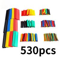 530pcs Set Polyolefin Shrinking Assorted Heat Shrink Tube Wire Cable Insulated Sleeving Tubing Set 2:1