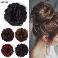 JETANS Chignon หยิกแถบยางสีดำผมปลอมเชือกรูดยางยืดผมยุ่งวิกผมปลอมโฟมรองผมรูปโดนัท