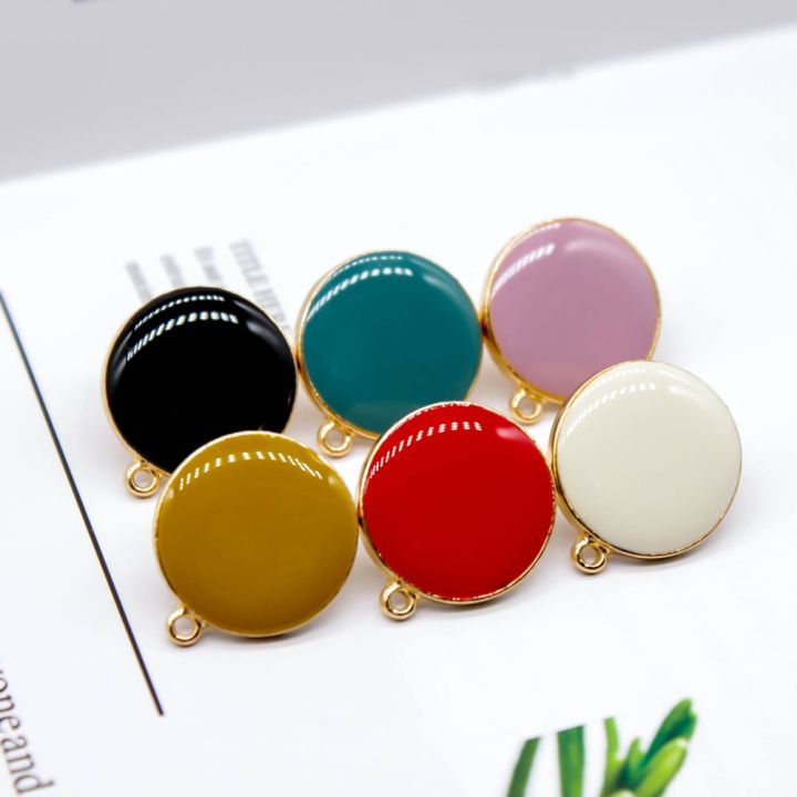 zeroup-enamel-alloy-stud-earring-simple-style-for-women-diy-jewelry-accessories-handmade-materials-6pcs-diy-accessories-and-others