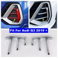 ไฟตัดหมอกกันชนหน้ารถยนต์ปลอกเบรคตกแต่งกระจังหน้าสำหรับรถ Audi Q3 2019-2022สีแดง/โครเมียมด้านนอกอุปกรณ์เสริมกระจังหน้า