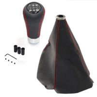 【hot】◙₪  5 Speed Car Shift Knob Manual Shifter Lever Stick Stitche Leather