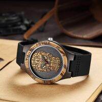 Cool Man Steampunk Skull Head Wooden Watch Men Skeleton Engraved Mexico Punk Rock Dial Clock Watches Relogio Masculino