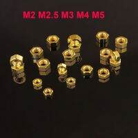 [A TOOL] 20Pcs-M2.5M4 M5Nut HexagonFullNutsScrews สลักเกลียว-Titanium Gold Plated